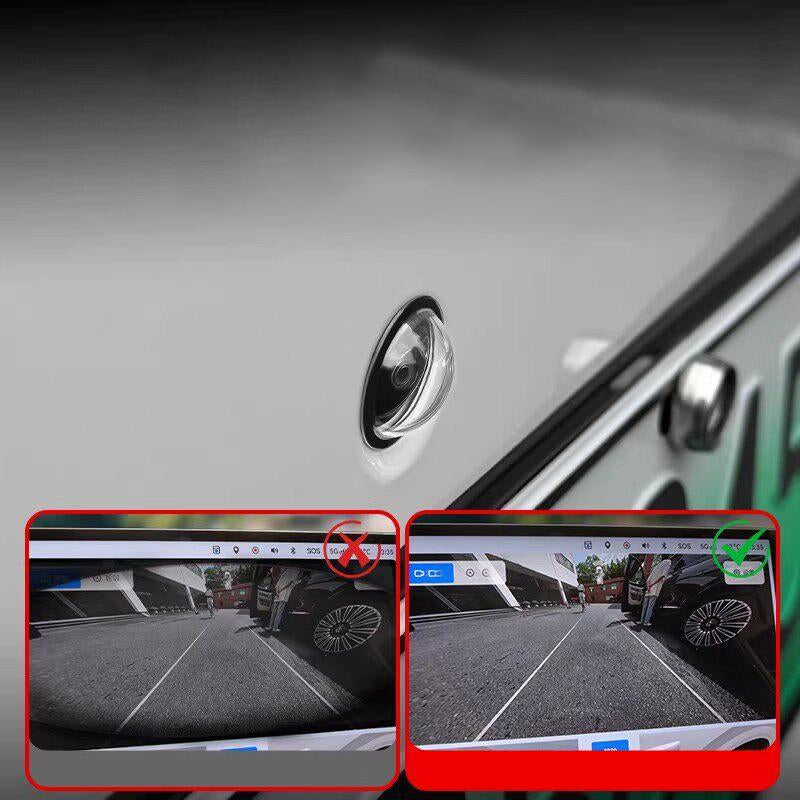 Arenzza car camera lens protector, clear transparent cover for vehicle cameras, made from durable material for protection and clarity.