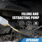 Arenzza 500cc manual oil fluid extractor pump for automotive fuel and oil removal, car repair tool with a clear plastic container