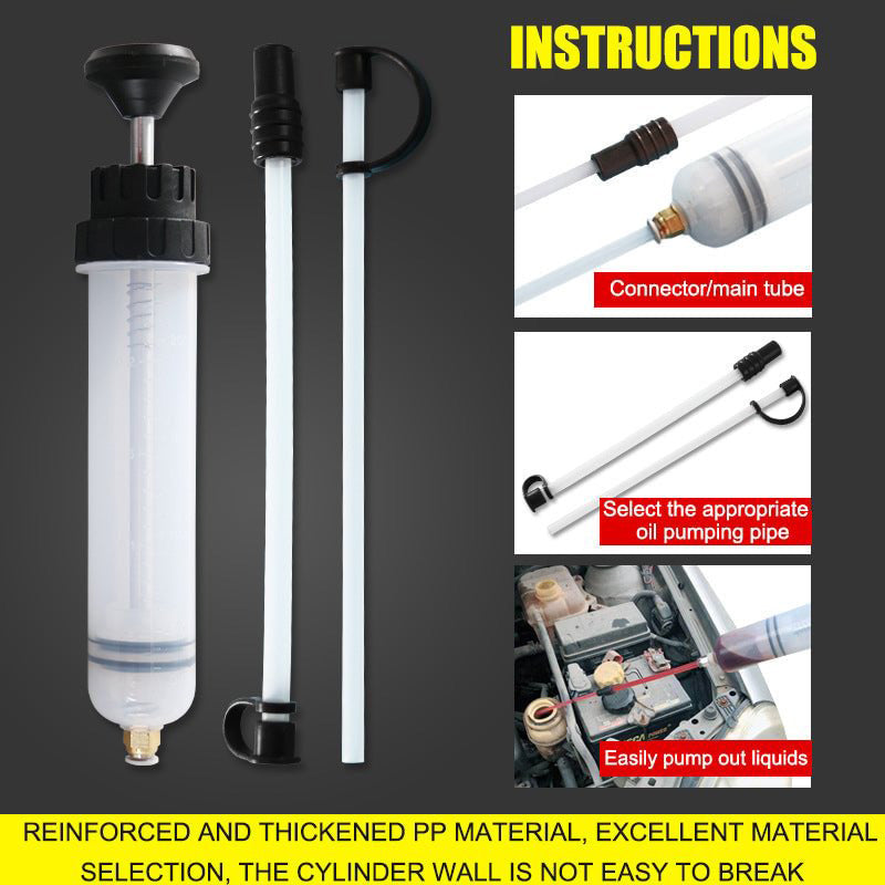Arenzza 500cc manual oil extractor pump for automotive fuel, car repair tool with transparent container and flexible hose.