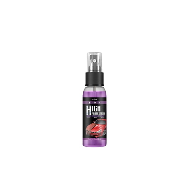 Arenzza 3-in-1 high protection quick car coating spray applied to a vehicle's surface for shine and protection.
