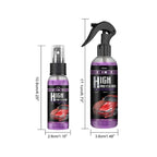 Arenzza 3-in-1 high protection quick car coating spray applied on a vehicle's surface for added shine and protection.