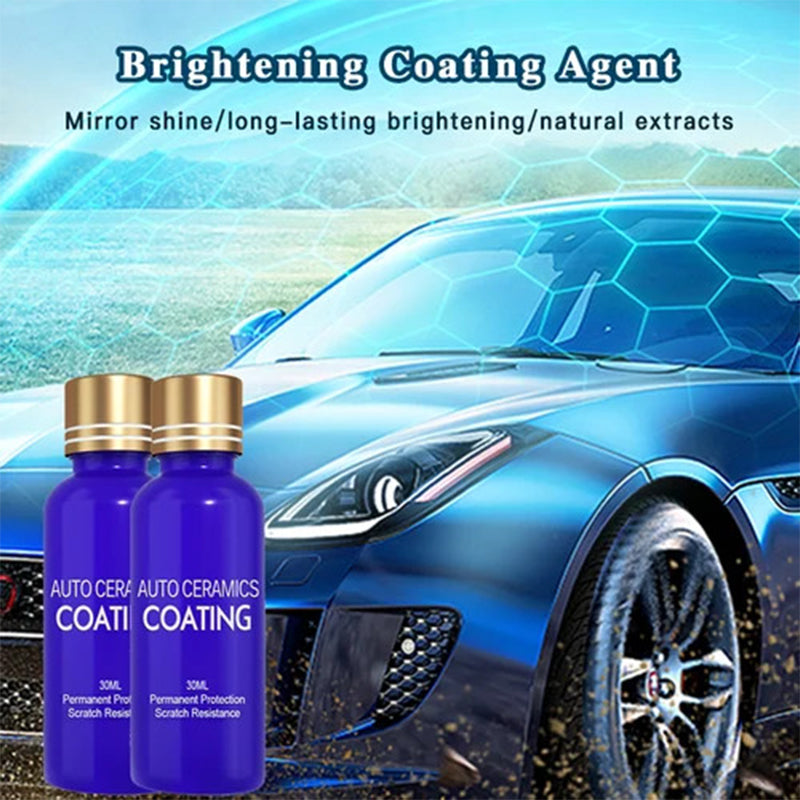 Arenzza Micro-Molecule Crystal Coating Restoration Care Agent for car accessories, showing a sleek bottle on a clean surface.