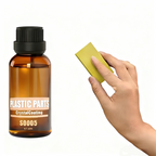 Arenzza Car Plastic Parts Crystal Coating Restorer bottle with a clear label, designed for restoring and protecting car plastic surfaces.