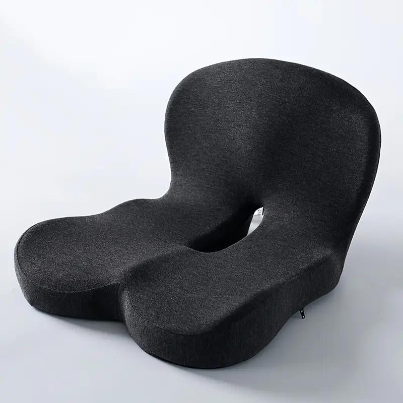Arenzza non-slip memory foam seat cushion with breathable mesh for car, office, or wheelchair, designed for sciatica relief.