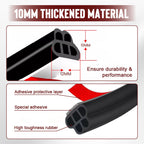 Arenzza car noise reduction dust-proof rubber seal strip installed on a vehicle door edge, showcasing its sealing and protective features.