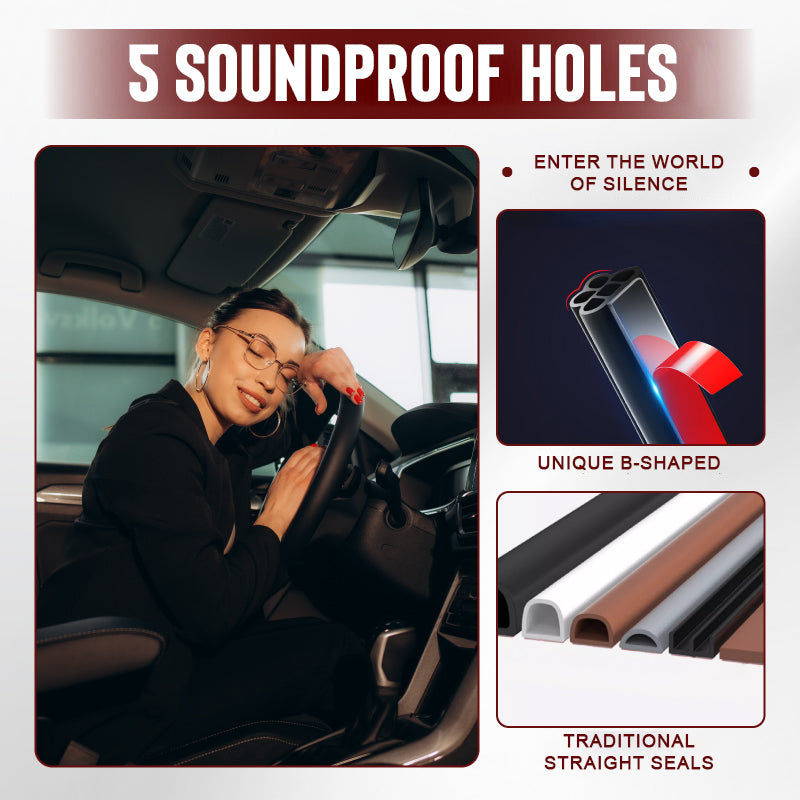 Arenzza car noise reduction and dust-proof rubber seal strip installed on a vehicle door edge, improving sound insulation and dust protection.