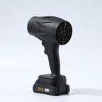 Arenzza handheld electric snow blower and defroster for cars, with dual-speed settings cleaning windshields and mirrors.