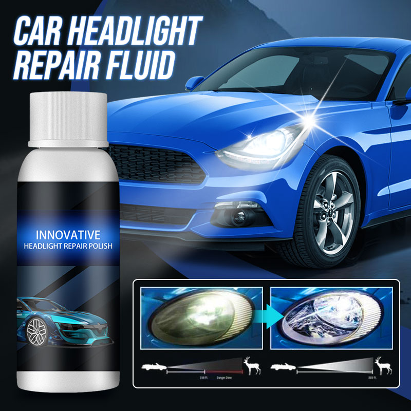 Arenzza car headlight repair fluid in a bottle, designed for car headlight restoration and maintenance.