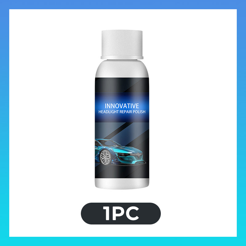 Arenzza Car Headlight Repair Fluid bottle, a car accessory for restoring and repairing cloudy or foggy car headlights.