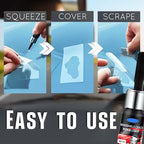Arenzza Portable DIY windshield crack repair kit with tools and resin for car windshield damage repair, laid out on a white surface.
