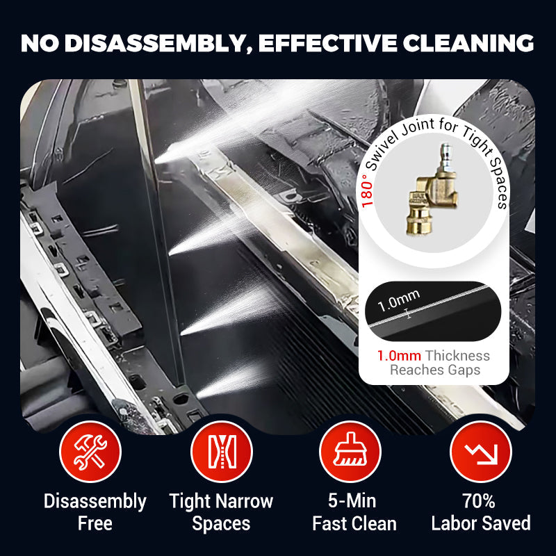 Arenzza efficient no-removal cleaning tool for tight car crevices, designed for easy access and detailed cleaning.