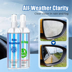 Arenzza car glass rain repellent and anti-fog kit applying an invisible protective layer on a vehicle windshield for clear visibility.