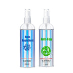 Arenzza car glass rain repellent and anti-fog kit applied to vehicle windshield for improved visibility in all weather conditions.