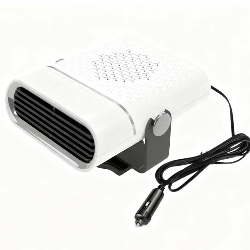 Arenzza 2-in-1 portable car heater with 360° rotation, compact car accessory for heating and defrosting in vehicles.