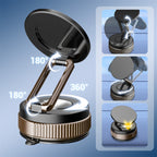 Arenzza 360° rotating magnetic phone holder attached to a car dashboard for secure smartphone mounting during drives.
