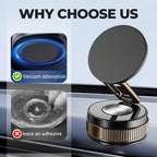 Arenzza 360° rotating vacuum magnetic phone holder for cars, with a sleek design and adjustable grip for secure phone mounting.