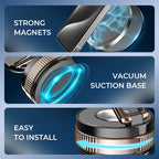 Arenzza 360° rotating magnetic phone holder for cars, showing the device attached to a car air vent with a smartphone mounted.