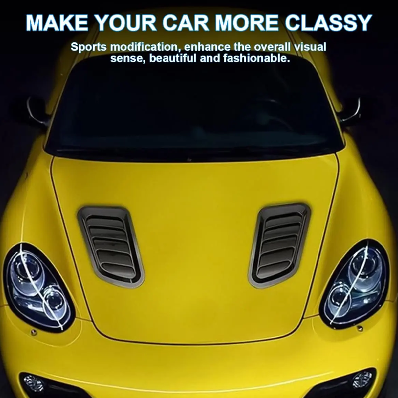Arenzza universal car hood vent decoration accessory installed on a vehicle's hood for enhanced style and ventilation.