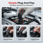 Arenzza automotive relay tester and bypass jumper set with testing tools and jumper wires for car electrical diagnostics.