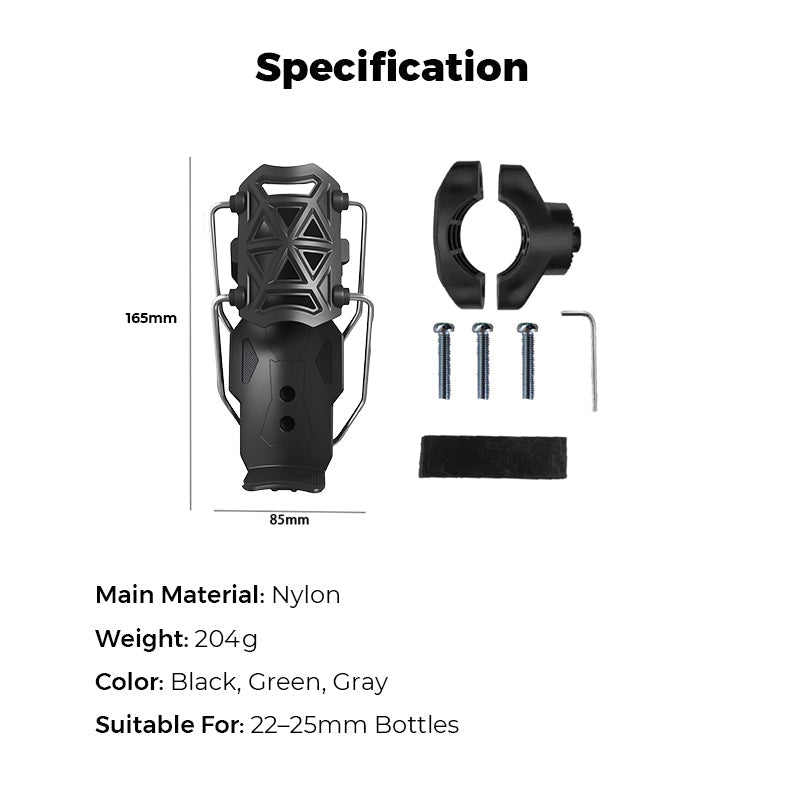 Arenzza adaptive cycling bottle holder for cars, featuring a secure grip and sleek design, mounted inside a vehicle.