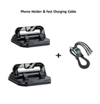 Arenzza 360° rotating foldable phone holder for car and desk, with anti-slip base, universal compatibility, and adjustable grip.