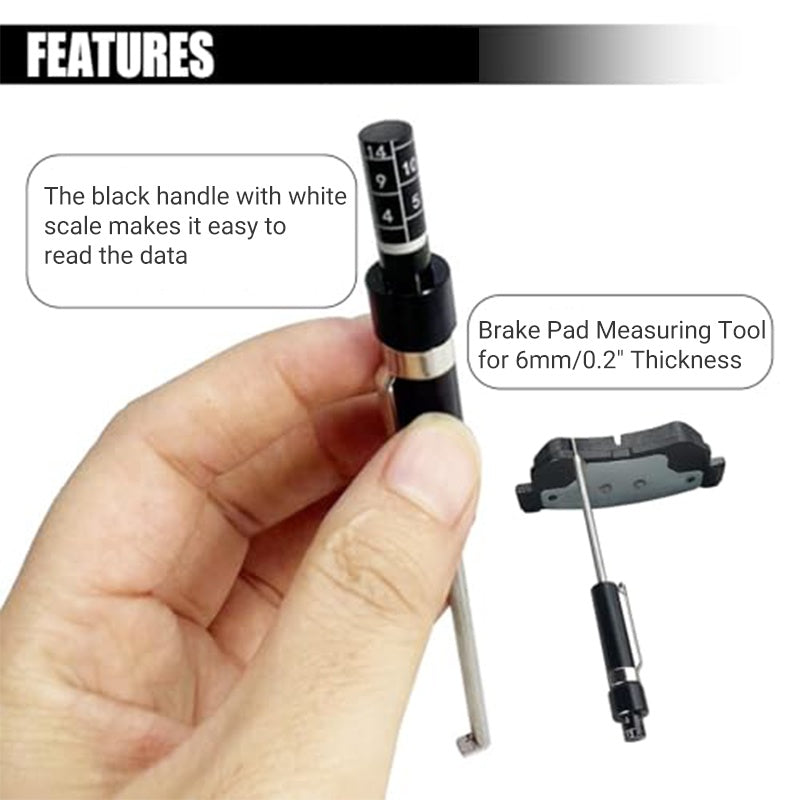 Arenzza brake pad thickness gauge for cars, featuring a durable, easy-to-read design for precise brake measurement.