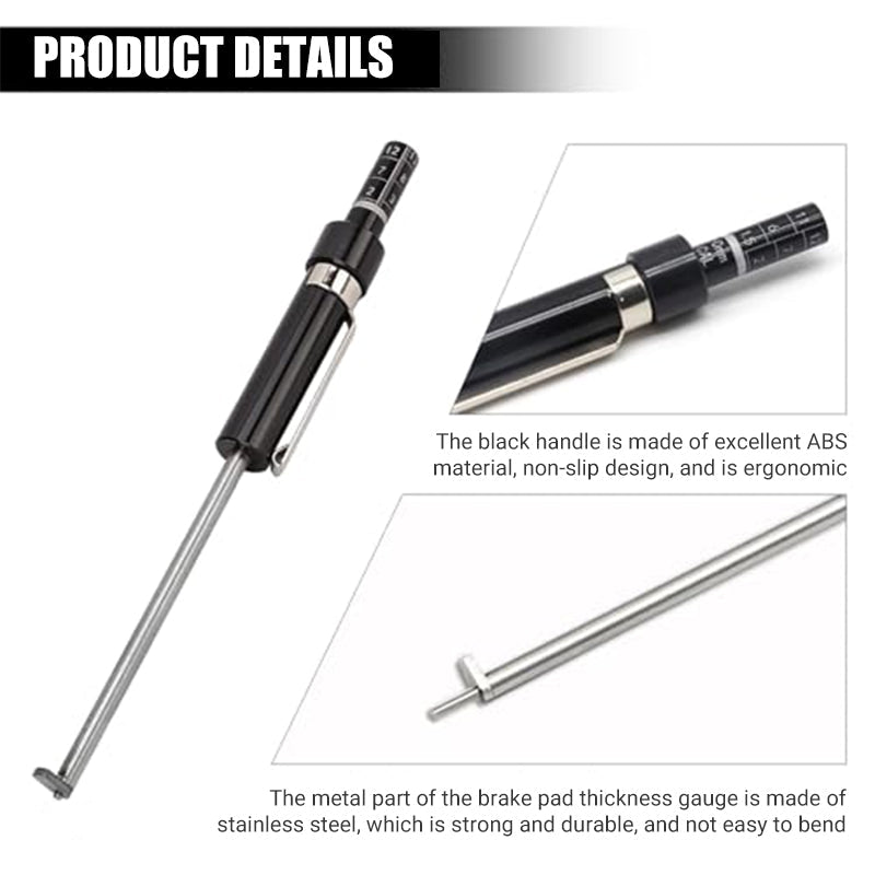 Arenzza brake pad thickness gauge for car accessories, showing a clear, easy-to-read measurement on a durable tool.