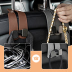 Arenzza durable car seat headrest hook storage organizer hanging on a car seat headrest for easy item access.