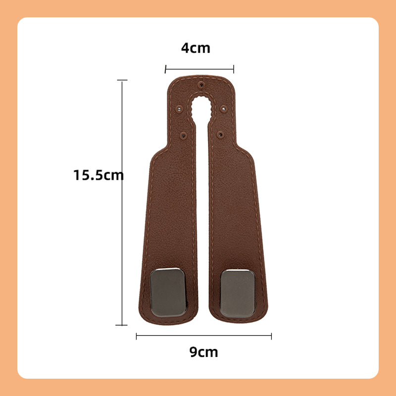 Arenzza durable car seat headrest hook storage organizer attached to a car seat for holding bags and accessories.
