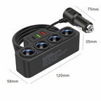 Arenzza 7-in-1 cigarette lighter adapter for cars, featuring multiple USB ports and charging options for vehicle accessories.