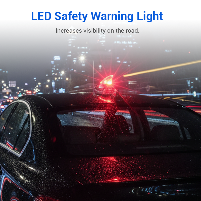 Arenzza car shark fin wind decorative light installed on vehicle roof, enhancing style with a sleek, aerodynamic design.