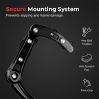 Arenzza universal adjustable aluminum alloy bicycle side stand, lightweight and sturdy, attached to a bicycle for stable parking.