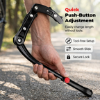 Arenzza universal adjustable aluminum alloy bicycle side stand attached to a bicycle, showcasing lightweight and sturdy design.