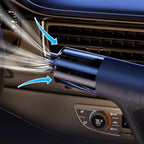 Arenzza cordless portable car vacuum cleaner with compact design, black body, and ergonomic handle for easy cleaning inside a vehicle.