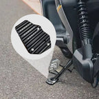 Arenzza motorcycle kickstand foot extension pad, side stand support pad for enhanced stability on various surfaces.