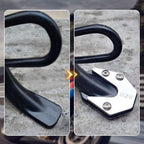 Arenzza motorcycle kickstand foot extension pad for side stand, designed to provide stability on uneven surfaces.