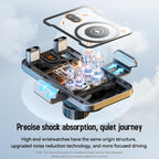 Arenzza 2-in-1 car rotating mobile phone holder and wireless charger mounted in a vehicle dashboard.