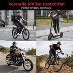 Arenzza motorcycle knee and elbow protector set with padded armor for safety, featuring adjustable straps and durable material.