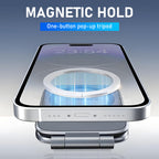 Arenzza magnetic strong-hold phone mount for cars, showing the mount with a smartphone attached securely in a vehicle interior.