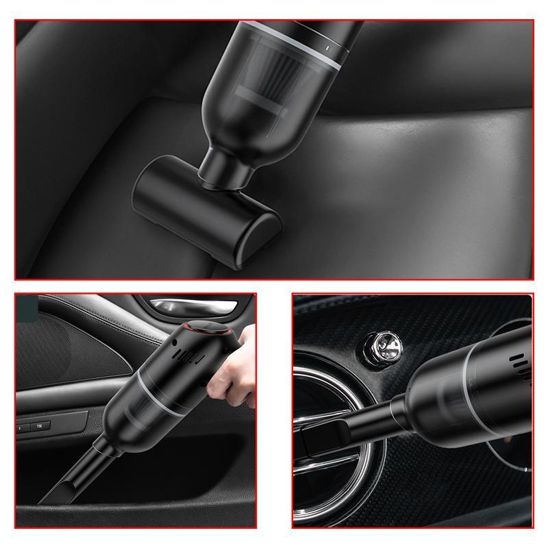 Arenzza portable cordless car vacuum cleaner with a compact design, handheld device for cleaning car interiors.