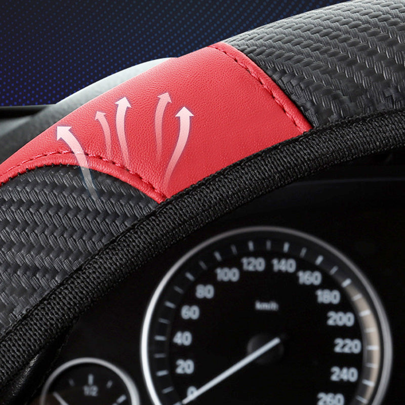 Arenzza universal classic non-slip steering wheel protector installed on a car steering wheel, providing grip and comfort.