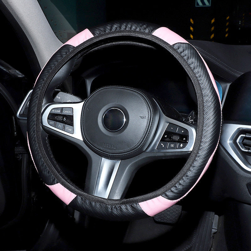 Arenzza Universal Classic Non-Slip Steering Wheel Protector shown on a car steering wheel for enhanced grip and protection.