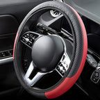 Arenzza Universal Classic non-slip steering wheel protector attached to a car steering wheel, showing textured surface and secure fit.