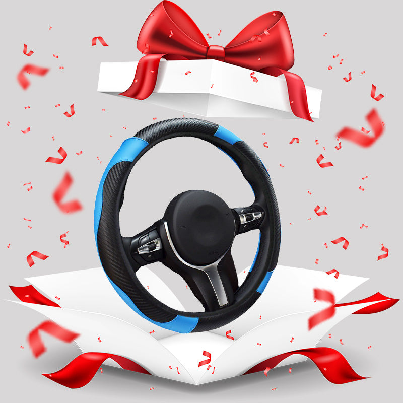 Arenzza Universal Classic Non-Slip Steering Wheel Protector installed on a car steering wheel, protecting and enhancing grip.