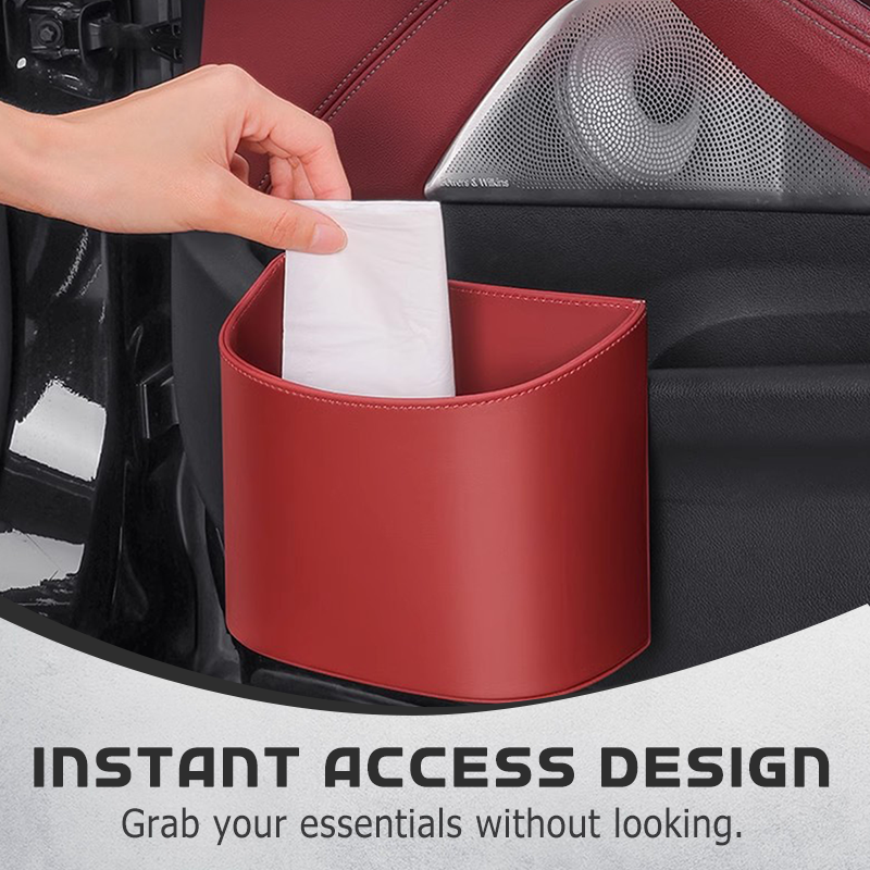 Arenzza Universal Leather Car Door Cup Holder mounted in a vehicle door, designed to hold drinks securely and add style.