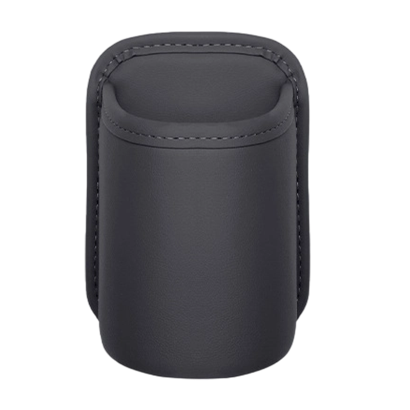 Arenzza Universal Leather Car Door Cup Holder attached to a car door, designed to securely hold drinks and improve vehicle organization.