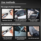 Arenzza upgraded safe hammer for car, compact emergency tool with a sturdy handle and safety features, designed for vehicle safety.