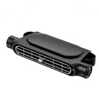 Arenzza USB car headrest cooling fan with three speed settings mounted on a car headrest for enhanced comfort.