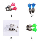Arenzza motorcycle water-resistant wheel tire lights glowing brightly on a motorcycle tire for stylish night riding safety.