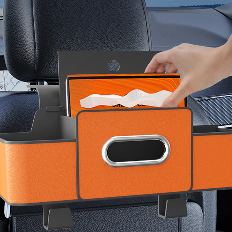 Arenzza multifunctional car seat rear storage box in black, designed to organize and hold car essentials efficiently.